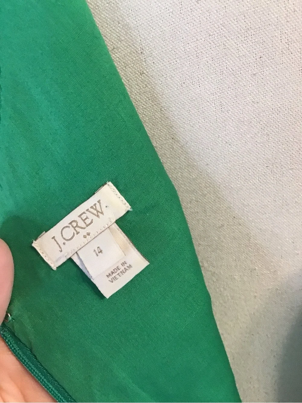 J. CREW Women's Emerald Green V-Neck Fit & Flare Pleated Knee Length Dress 14